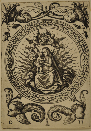 Hopfer Daniel - Madonna con Bambino in trono in un tondo